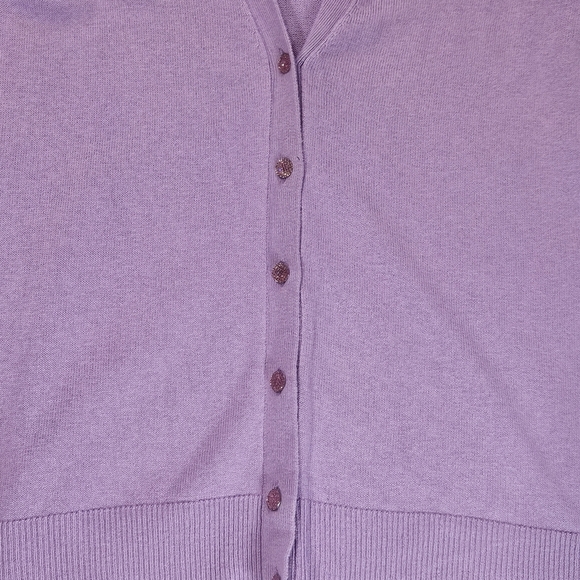 New York & Company Cardigan Womens Medium Purple Button Down V-Neck Soft Career - Picture 8 of 8